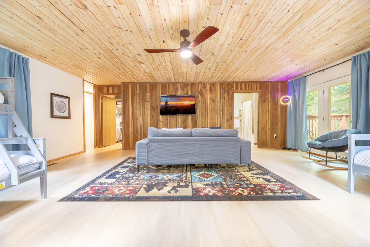 Cedarwood cabin interior